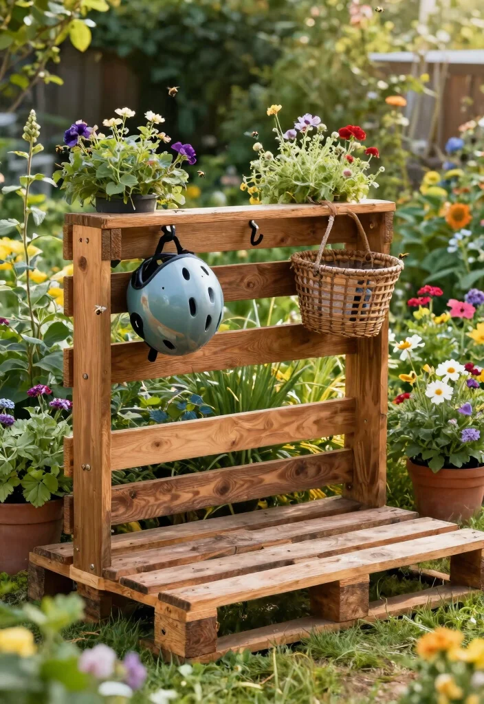 7 Charming Retro Bike Storage Ideas Vintage Vibe 3. Wooden Pallet Bike Stand 0