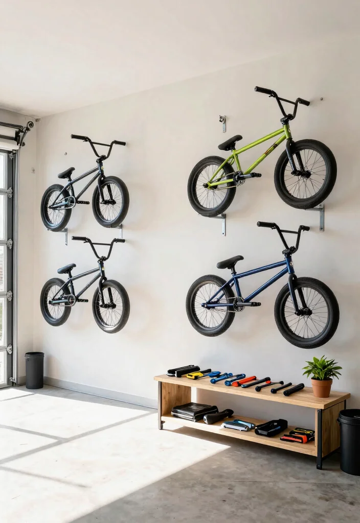 7 Cool BMX Bike Storage Ideas for Your Bedroom or Garage 1. Vertical Wall Racks 0