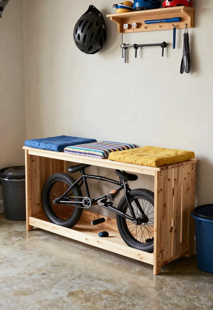 7 Cool BMX Bike Storage Ideas for Your Bedroom or Garage 3. Custom Bike Storage Bench 0