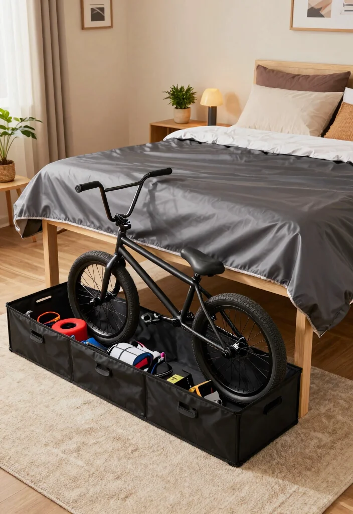 7 Cool BMX Bike Storage Ideas for Your Bedroom or Garage 7. Under Bed Bike Storage 0