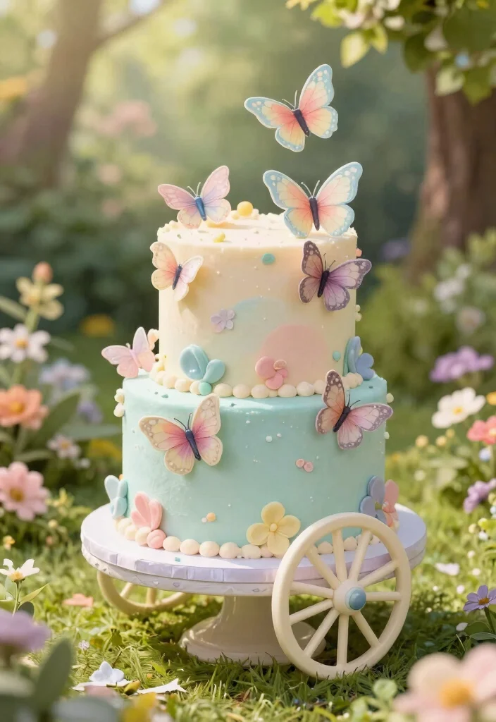 7 Cute Wheelbarrow Cake Ideas for Gardener Birthdays 4. Sweet Butterfly Wheelbarrow Cake 0