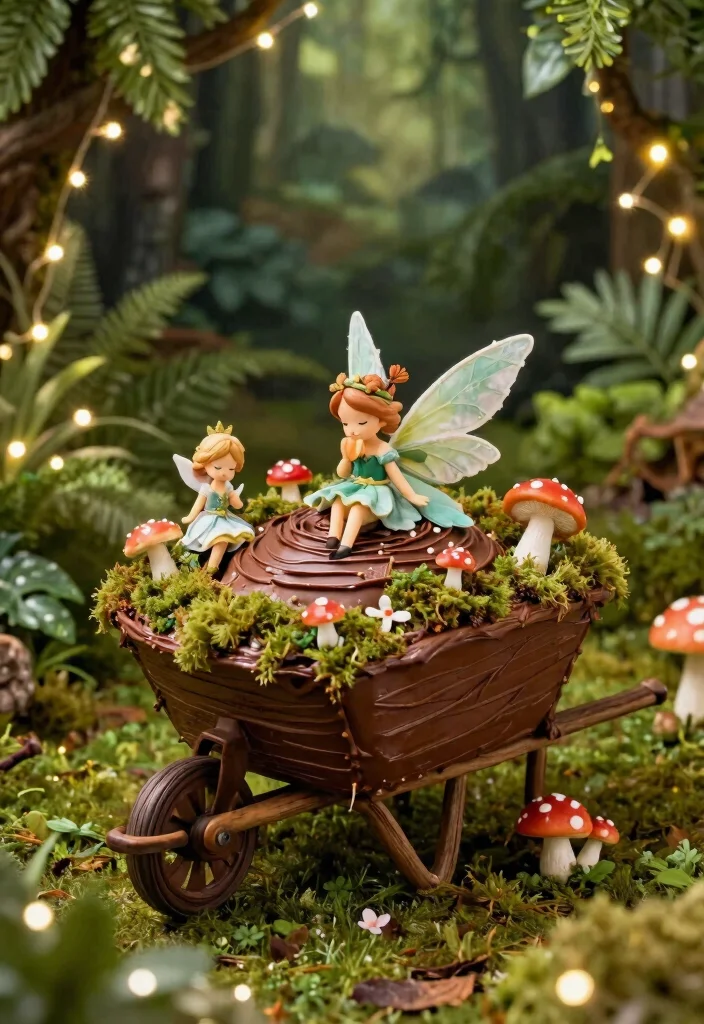 7 Cute Wheelbarrow Cake Ideas for Gardener Birthdays 5. Woodland Fairy Wheelbarrow Cake 0