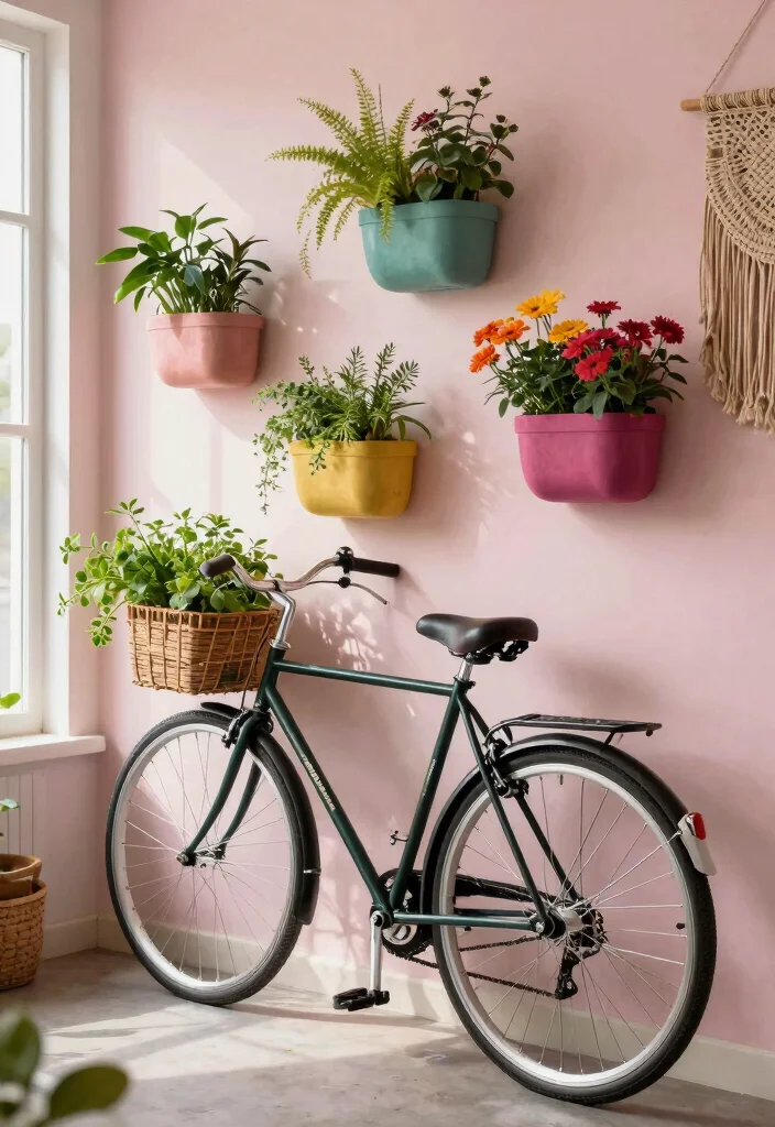 7 Easy Commuter Bike Storage Ideas for Daily Riders 3. Wall Mounted Planters 0