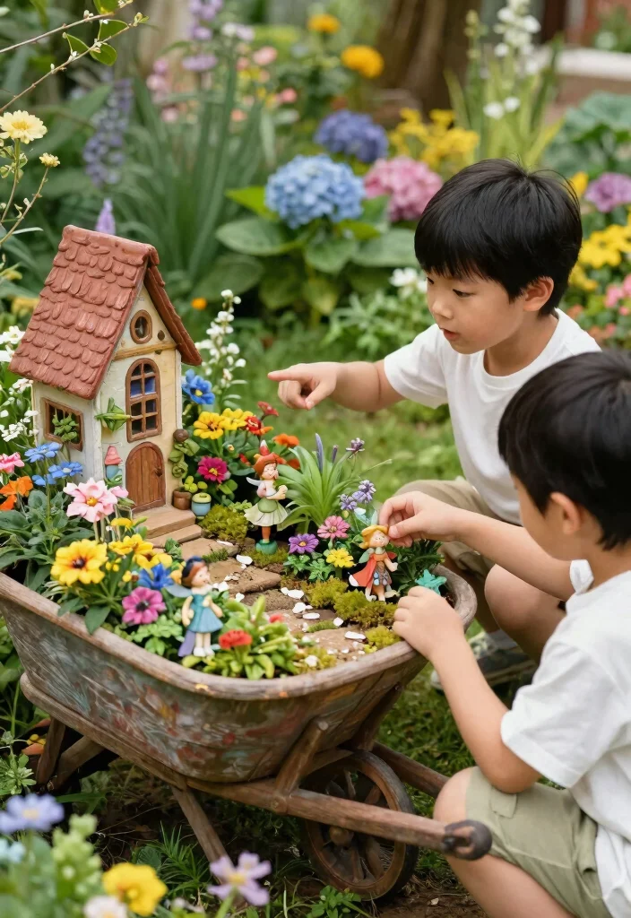 7 Fun Wheelbarrow Garden Ideas for Kids to Learn Planting 4. Themed Wheelbarrow Gardens 0