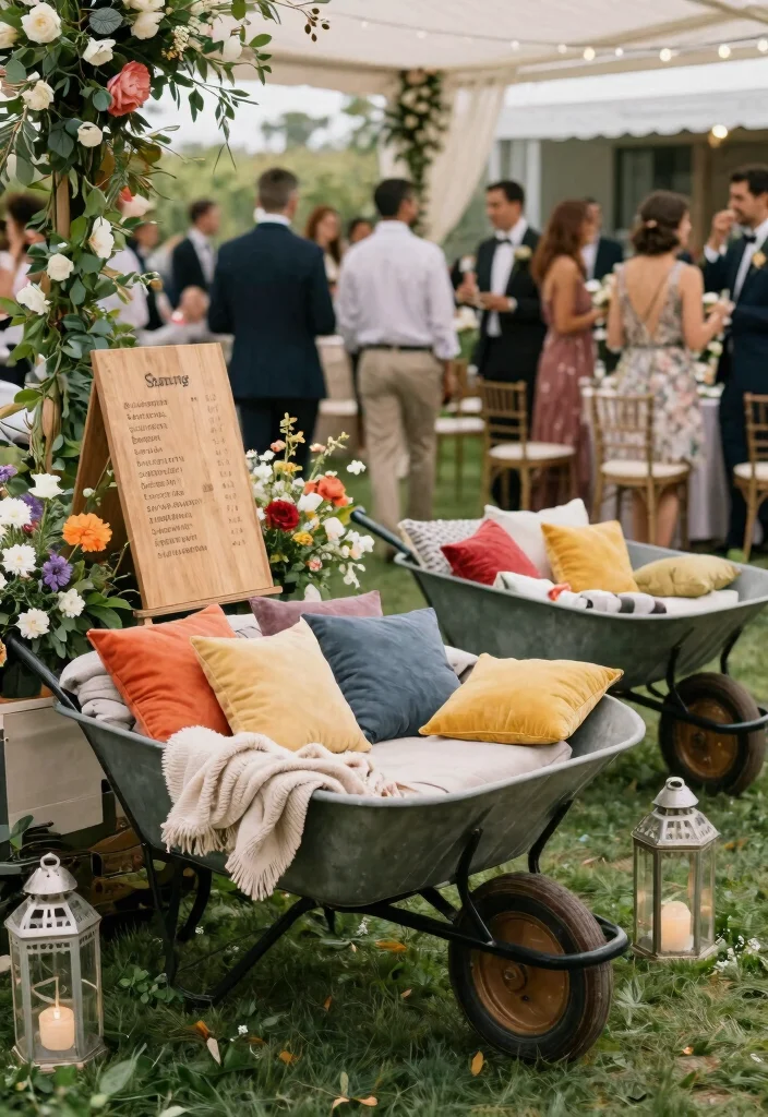 7 Romantic Wheelbarrow Wedding Ideas for Country Venues 3. Wheelbarrow Seating Arrangements 0