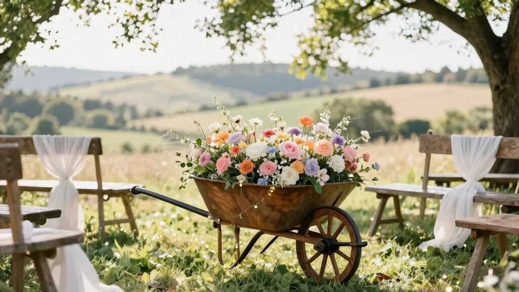 7 Romantic Wheelbarrow Wedding Ideas for Country Venues