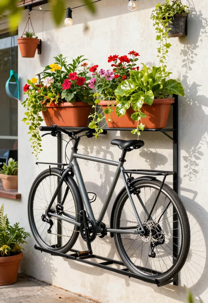 7 Safe Electric Bike Storage Ideas for Heavy E Bikes 1. Vertical Bike Rack with Planters 0