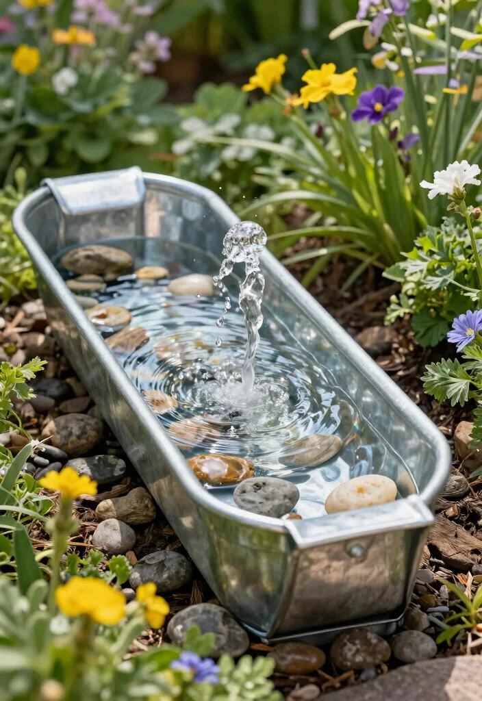 7 Sturdy Water Fountain Base Ideas for DIY Projects 4. Galvanized Metal Trough 0