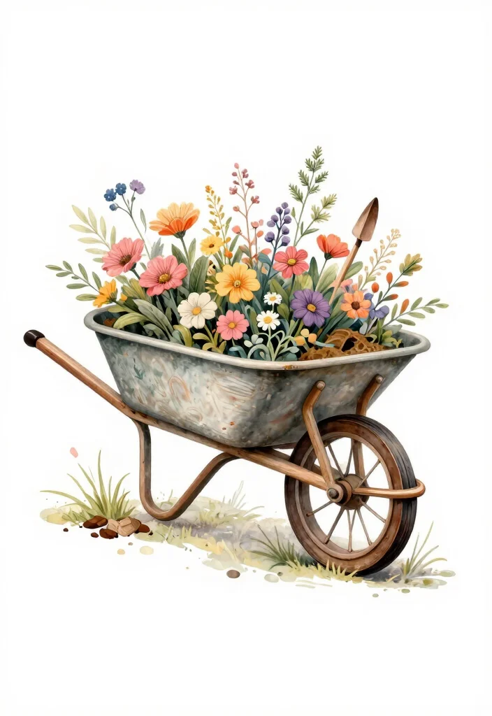 7 Unique Wheelbarrow Tattoo Ideas for Hardworking Gardeners 1. The Classic Vintage Wheelbarrow 0
