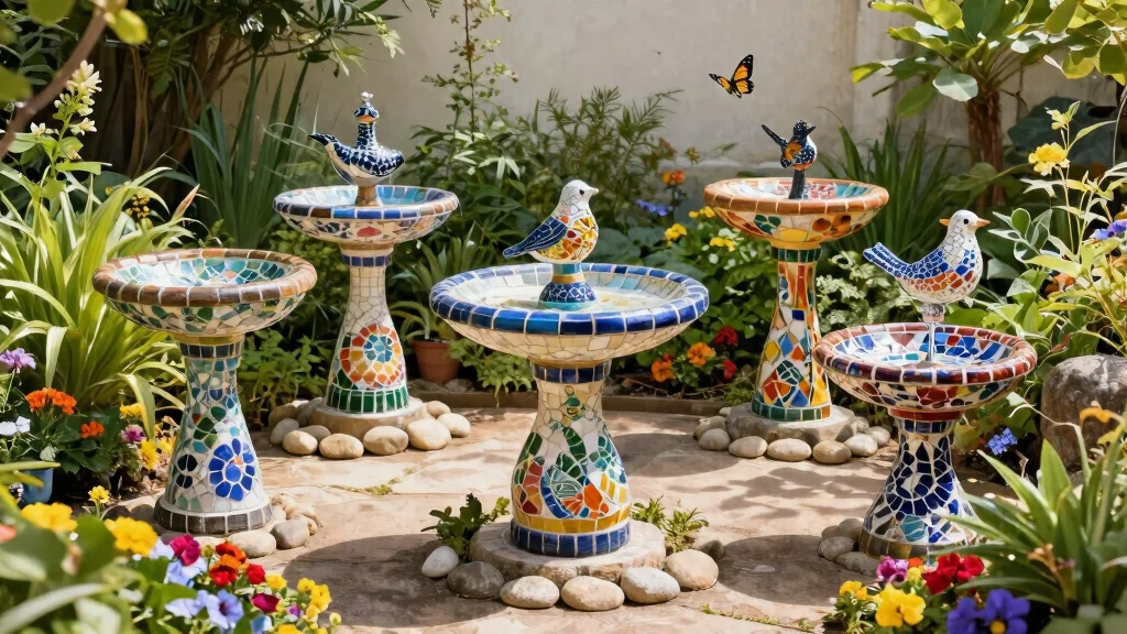 9 Artistic Mosaic Bird Bath Ideas to Brighten Your Yard