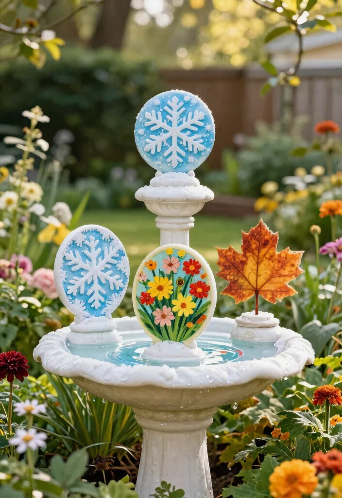 9 Best Bird Bath Top Replacements for Broken Bowls 9. Seasonal Bird Bath Tops Change with the Seasons 0