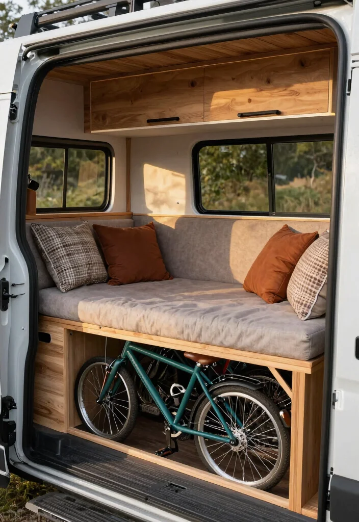 9 Clever Van Bike Storage Ideas for Outdoor Adventures 4. Under Bench Storage for Bikes 0