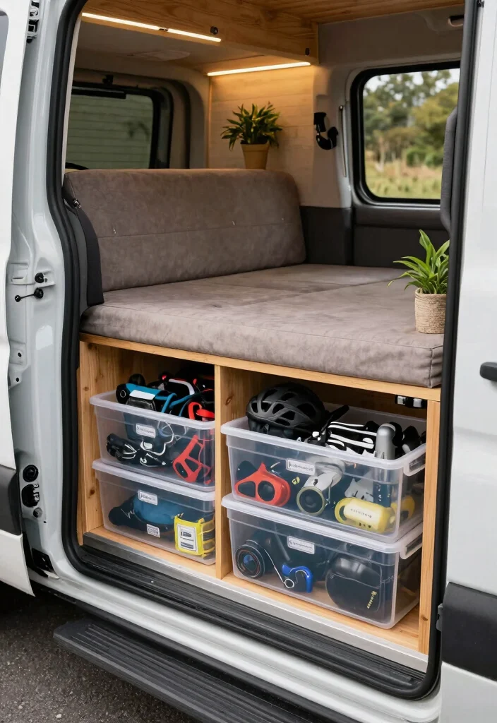 9 Clever Van Bike Storage Ideas for Outdoor Adventures 9. Sliding Storage Bins for Gear 0