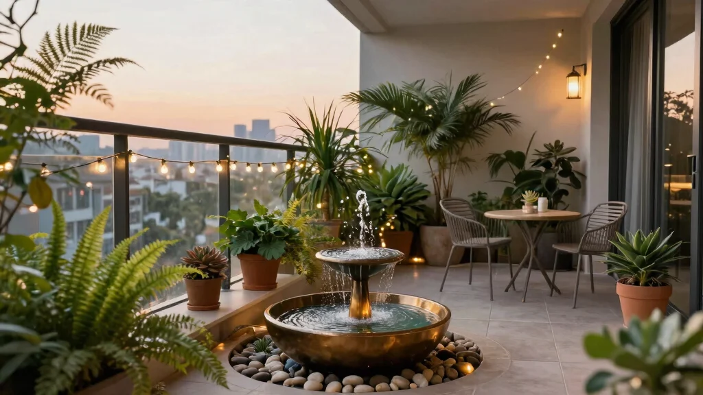 9 Compact Balcony Water Fountain Ideas for Apartments