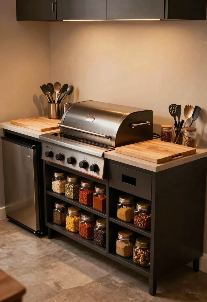 9 Cool Smoker Room Ideas for Indoor BBQ Enthusiasts 5. Multi functional Cooking Station 0