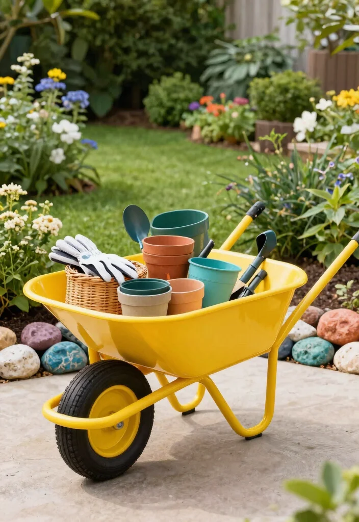 9 Creative Painted Wheelbarrow Ideas to Brighten Your Lawn 5 9 Creative Painted Wheelbarrow Ideas to Brighten Your Lawn 5. Functional Garden Storage Wheelbarrow 0