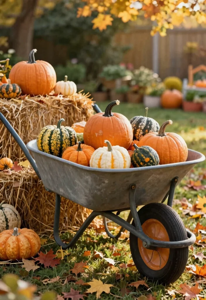 9 Creative Painted Wheelbarrow Ideas to Brighten Your Lawn 9 9 Creative Painted Wheelbarrow Ideas to Brighten Your Lawn 9. Seasonal Decor Wheelbarrow 0