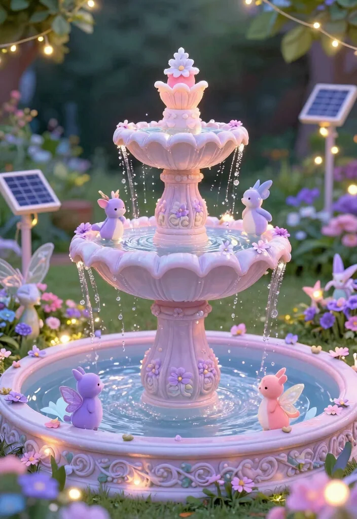 9 Creative Water Fountain Painting Ideas to Restore Concrete 4. Whimsical Fairy Tale 0