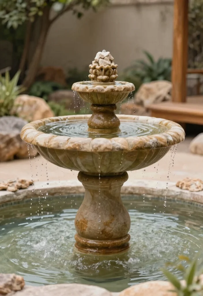 9 Creative Water Fountain Painting Ideas to Restore Concrete 7. Earthy Natural Tones 0