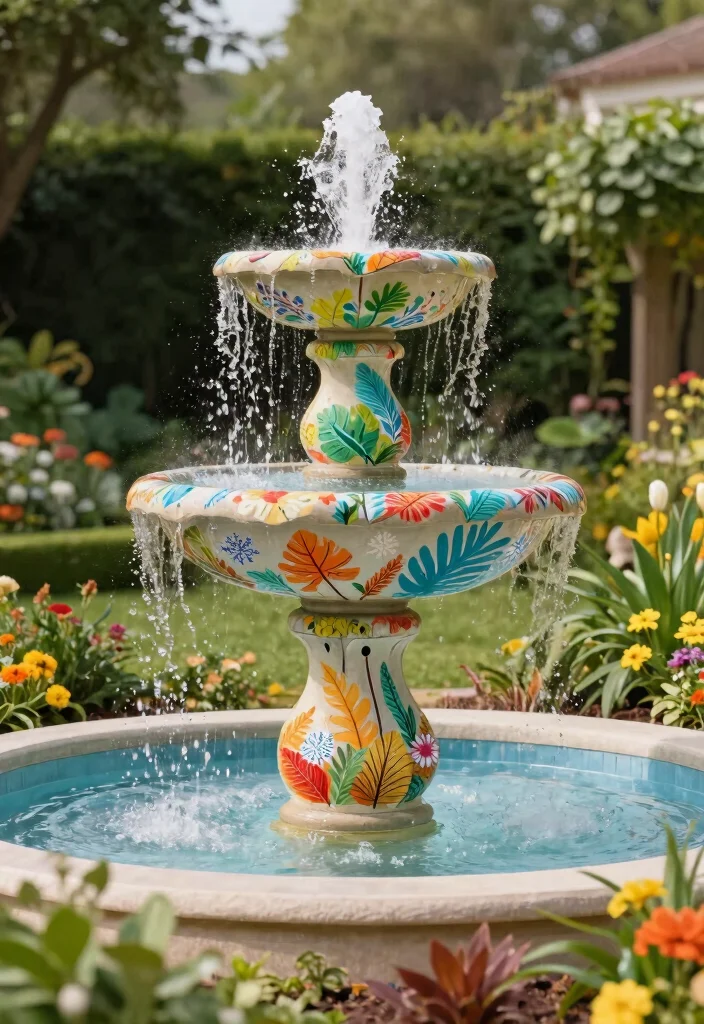 9 Creative Water Fountain Painting Ideas to Restore Concrete 8. Seasonal Theme Changes 0