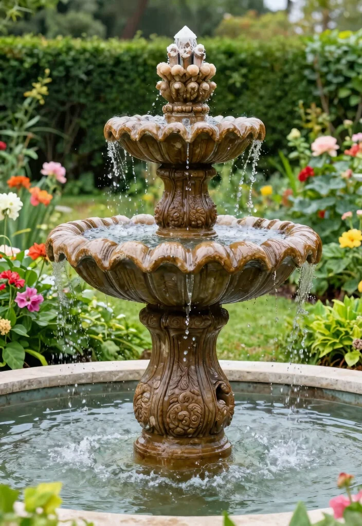 9 Creative Water Fountain Painting Ideas to Restore Concrete 9. Textured Layering 0