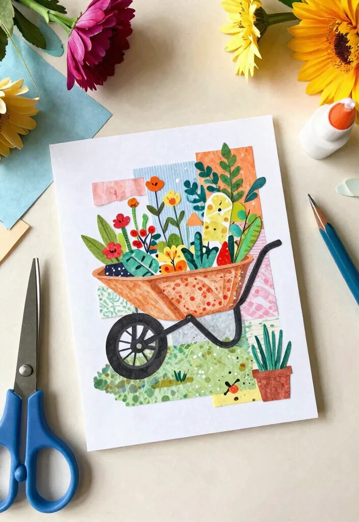 9 Creative Wheelbarrow Card Ideas for Birthday Celebrations 7 9 Creative Wheelbarrow Card Ideas for Birthday Celebrations 7. Whimsical Wheelbarrow Collage Card 0