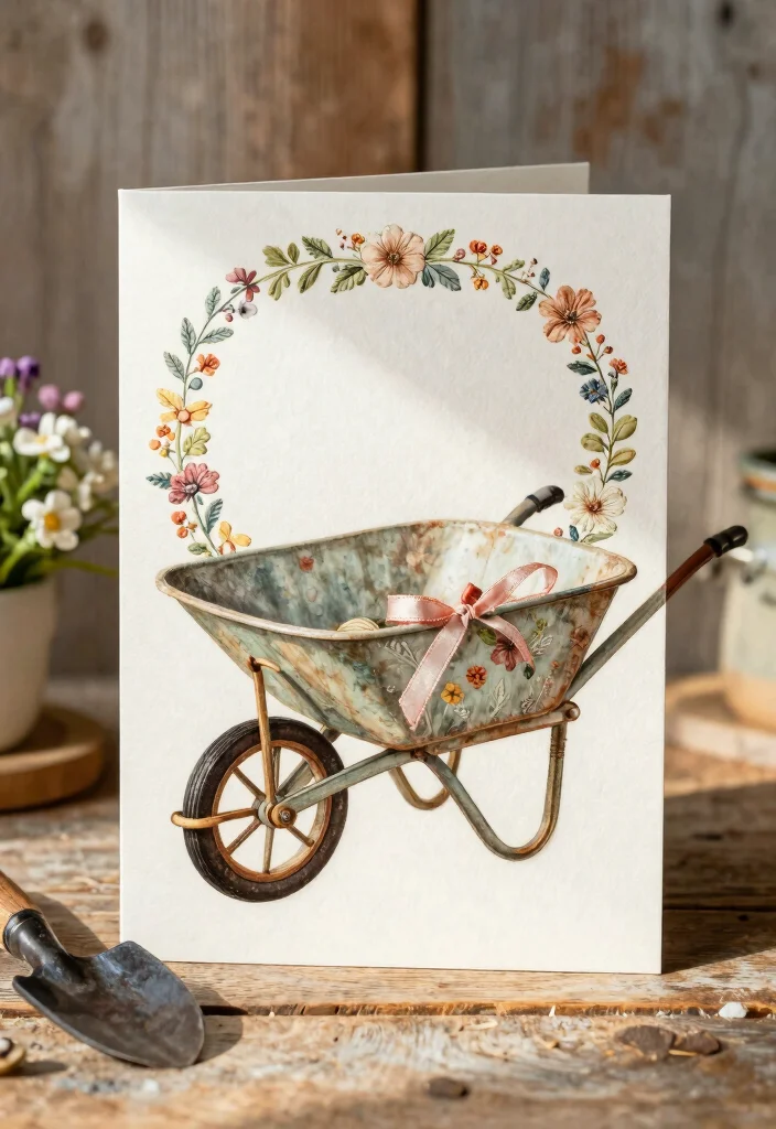 9 Creative Wheelbarrow Card Ideas for Birthday Celebrations 8 9 Creative Wheelbarrow Card Ideas for Birthday Celebrations 8. Vintage Wheelbarrow Card with Floral Embellishments 0