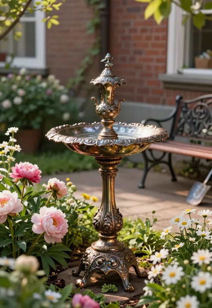 9 Elegant Metal Bird Bath Ideas Vintage Garden Style 1. Classic Victorian Elegance 0