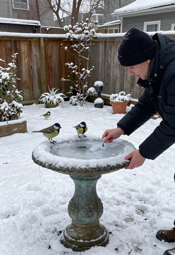 9 Essential Winter Bird Bath Maintenance Tips 4 9 Essential Winter Bird Bath Maintenance Tips 4. Regularly Check for Ice 0