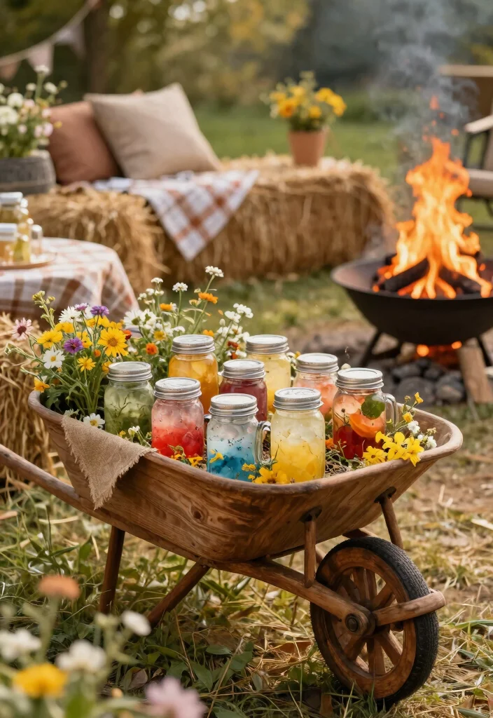 9 Fun Wheelbarrow Cooler Party Ideas for Summer BBQs 2. Rustic Country Charm 0