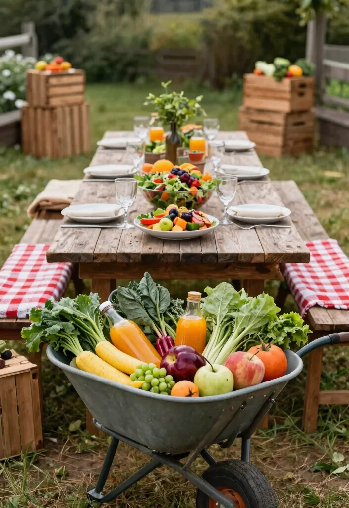 9 Fun Wheelbarrow Cooler Party Ideas for Summer BBQs 8. Farm to Table Feast 0