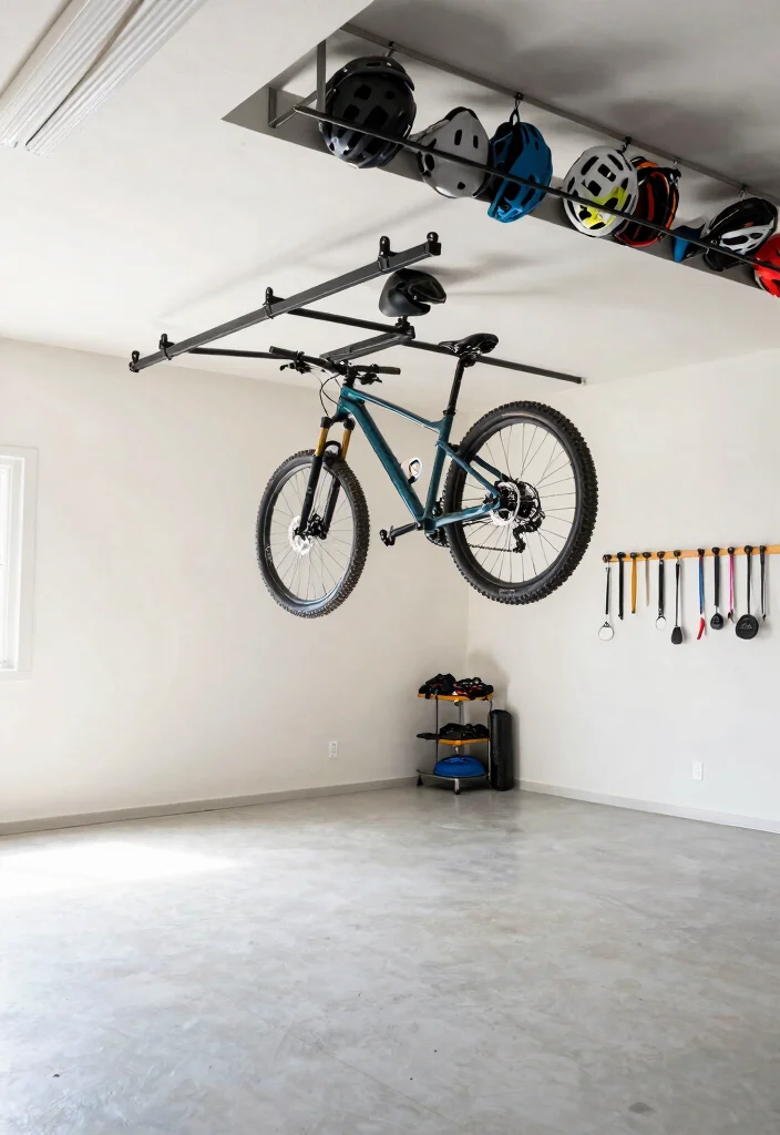 9 Heavy Duty Mountain Bike Storage Ideas Pro Tips 2. Overhead Storage Systems 0