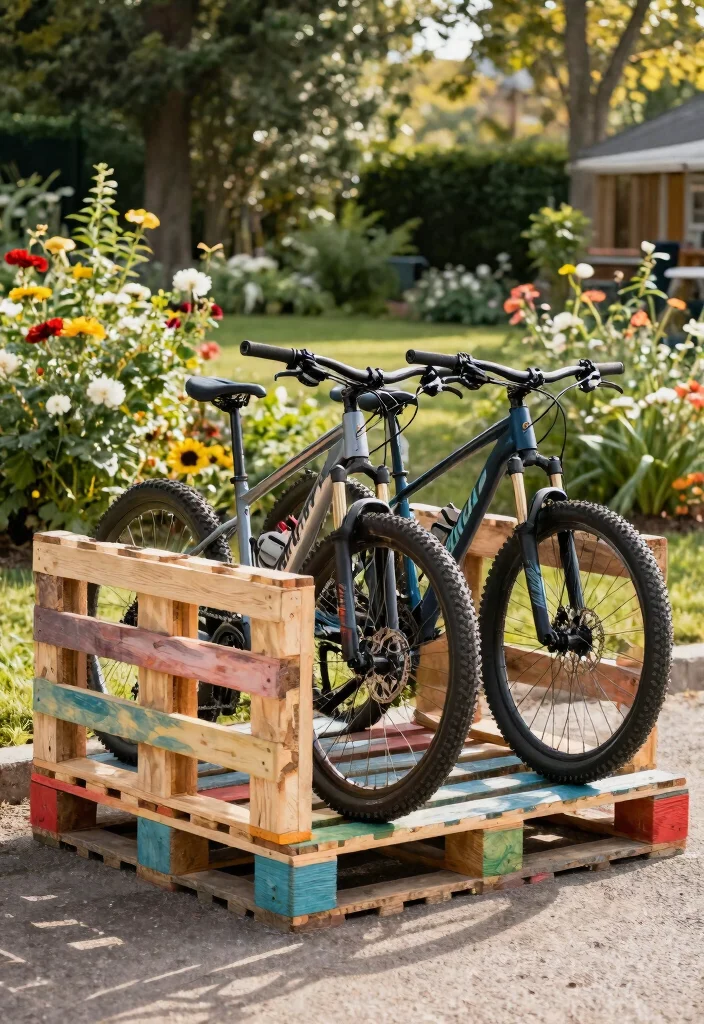 9 Heavy Duty Mountain Bike Storage Ideas Pro Tips 6. DIY Pallet Bike Rack 0