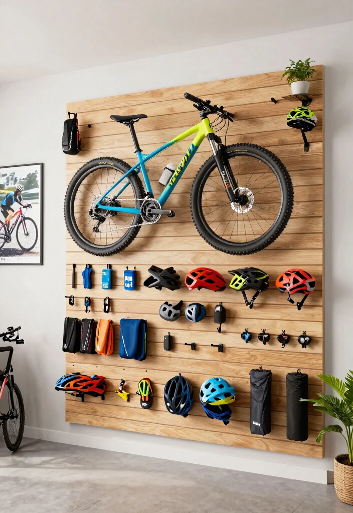 9 Heavy Duty Mountain Bike Storage Ideas Pro Tips 8. Slatwall Bike Organization 0