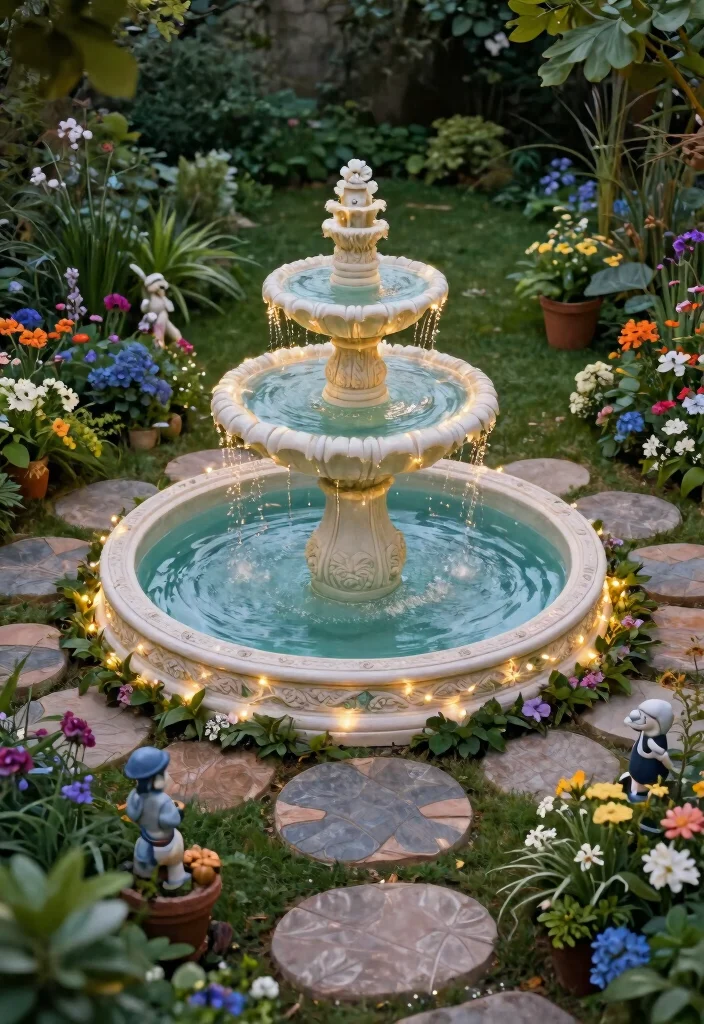 9 Magical Water Fountain Photoshoot Ideas Pro Tips 8. Incorporate Unique Garden Decor 0