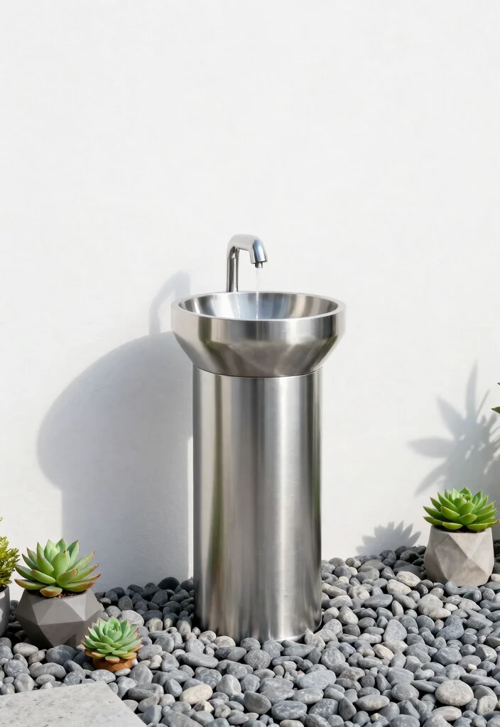 9 Modern Urban Water Fountain Inspirations for City Spaces 1 9 Modern Urban Water Fountain Inspirations for City Spaces 1. Minimalist Stainless Steel Elegance 0