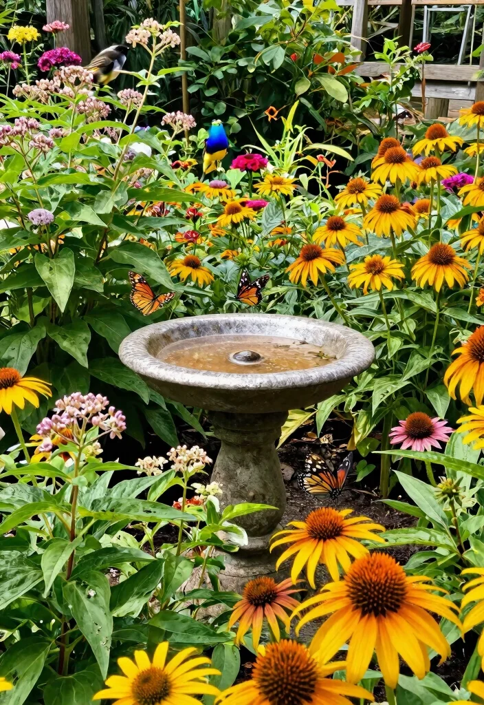 9 Perfect Bird Bath and Feeder Garden Ideas to Attract Birds 8. Butterfly and Bird Sanctuary 0