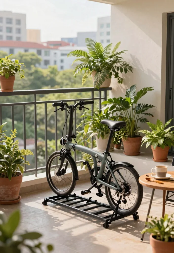 9 Practical Balcony Bike Storage Ideas for Apartment Living 2. Foldable Bike Storage Solutions 0