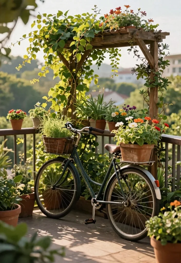 9 Practical Balcony Bike Storage Ideas for Apartment Living 5. Garden Inspired Bike Storage 0