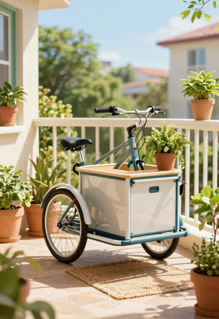 9 Practical Balcony Bike Storage Ideas for Apartment Living 7. Bike Carts for Easy Movement 0