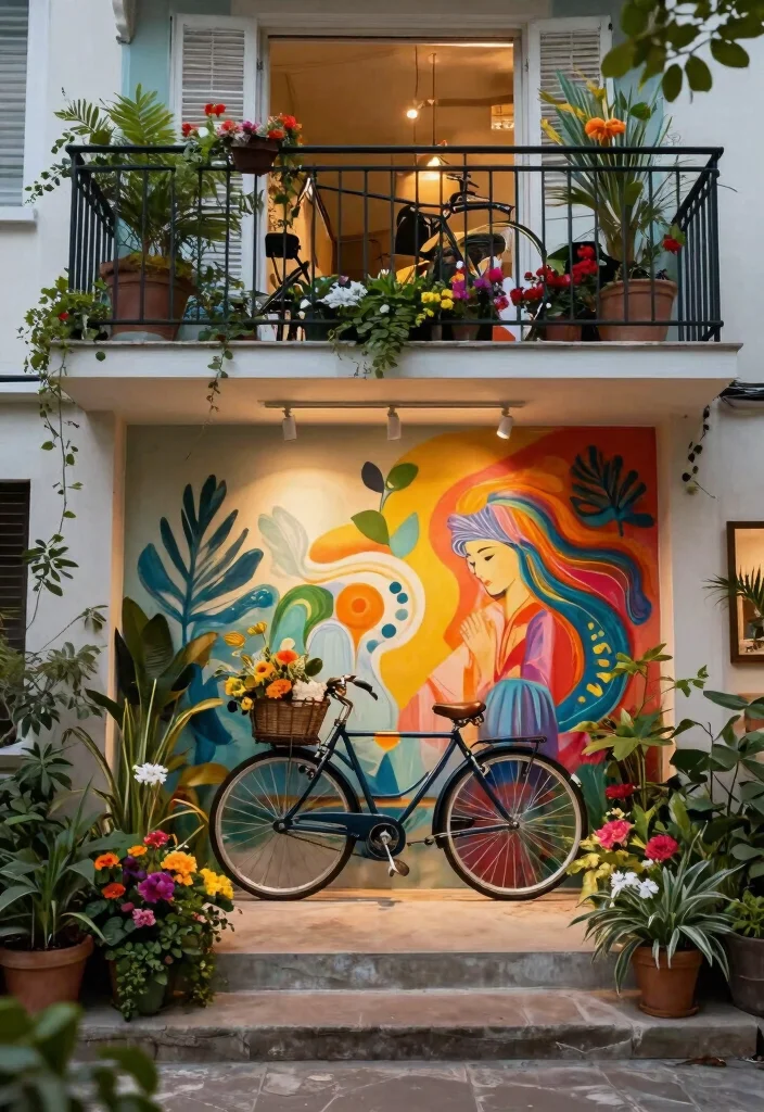 9 Practical Balcony Bike Storage Ideas for Apartment Living 9. Artistic Bike Displays 0
