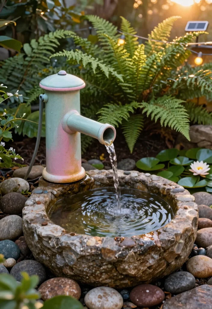 9 Rustic Old Water Pump Fountain Ideas for a Farmhouse Vibe 1 9 Rustic Old Water Pump Fountain Ideas for a Farmhouse Vibe 1. Vintage Pump and Stone Basin Combo 0