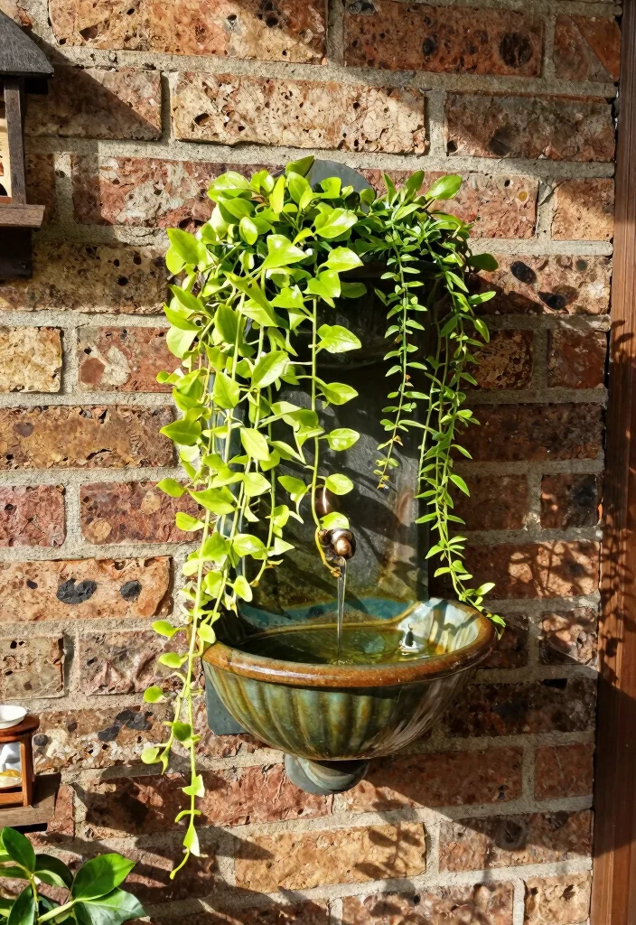 9 Rustic Water Trough Fountain Ideas for Country Gardens 5. Wall Mounted Trough Fountain 0