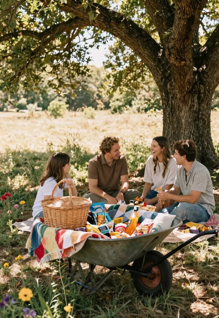 9 Rustic Wheelbarrow Photoshoot Ideas for Family Portraits 2. Rustic Picnic Vibe 0