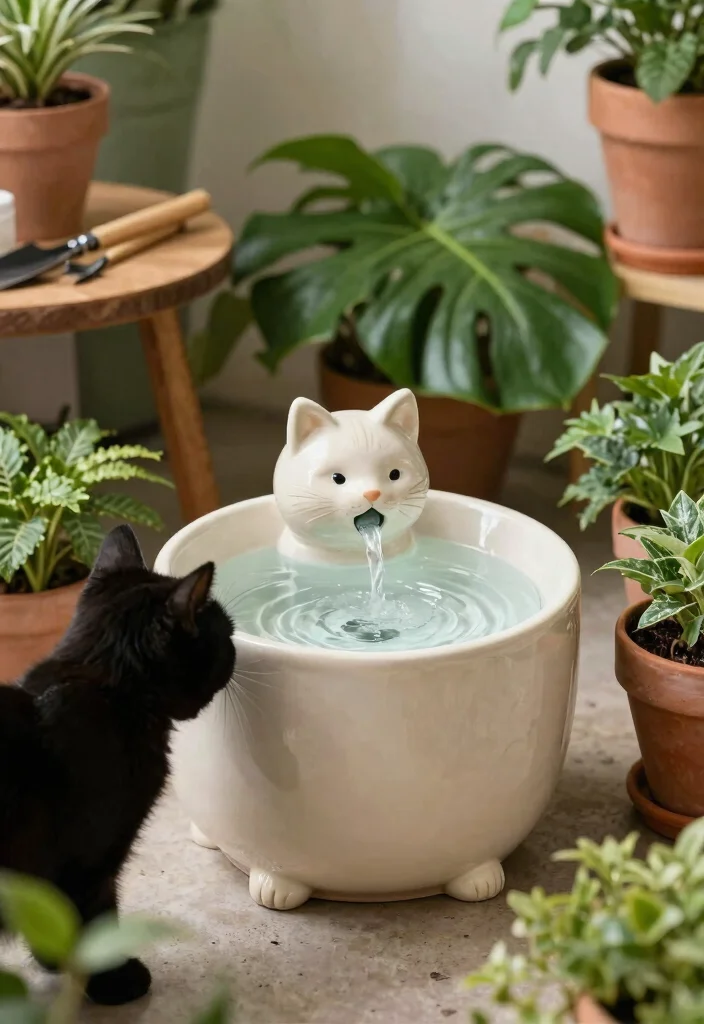 9 Safe and Fun Cat Water Fountain Ideas Your Pet Will Love 1. The Elegant Ceramic Fountain 0
