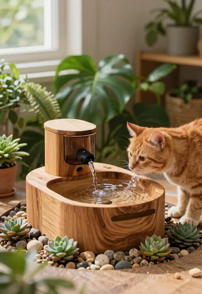 9 Safe and Fun Cat Water Fountain Ideas Your Pet Will Love 2. DIY Wooden Water Fountain 0
