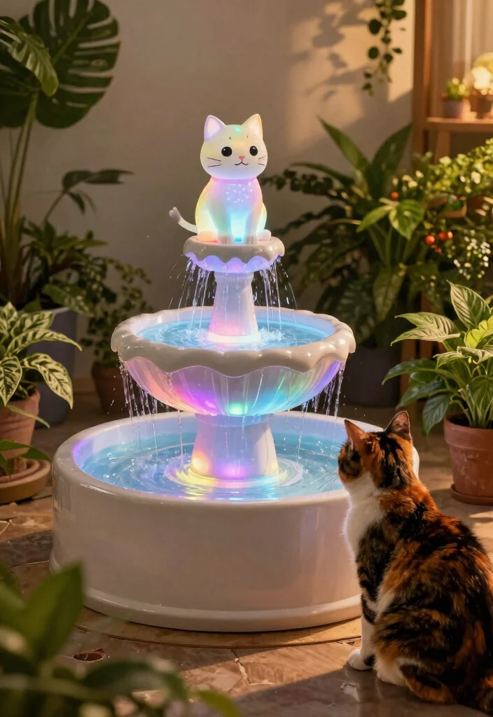 9 Safe and Fun Cat Water Fountain Ideas Your Pet Will Love 8. The LED Light Fountain 0