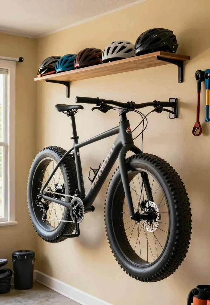9 Sturdy Fat Bike Storage Ideas for Wide Tires 1. Vertical Wall Mounted Racks 0