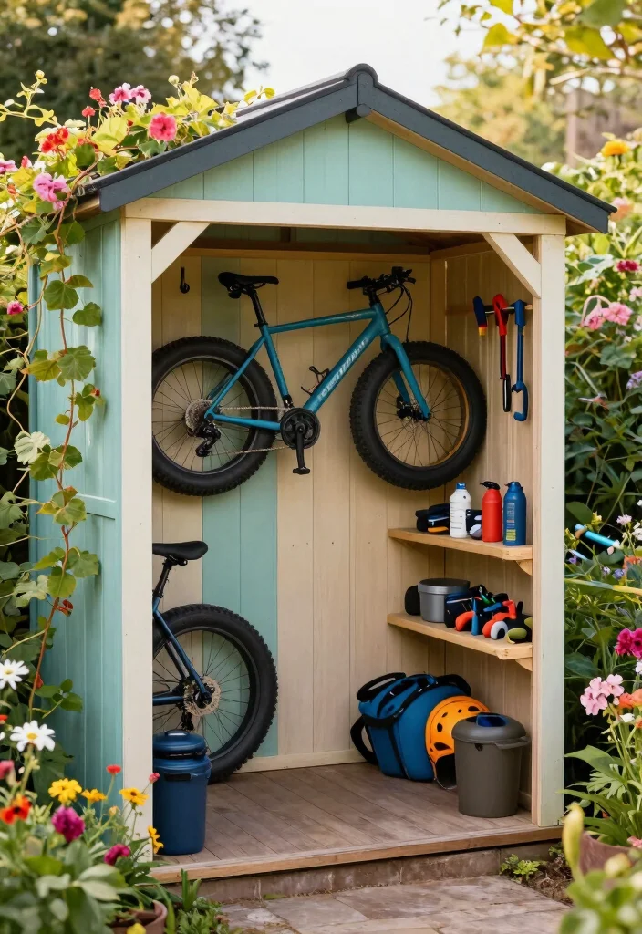9 Sturdy Fat Bike Storage Ideas for Wide Tires 3. Garden Shed Bike Storage 0