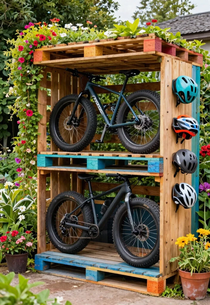 9 Sturdy Fat Bike Storage Ideas for Wide Tires 4. Upcycled Pallet Storage Solutions 0